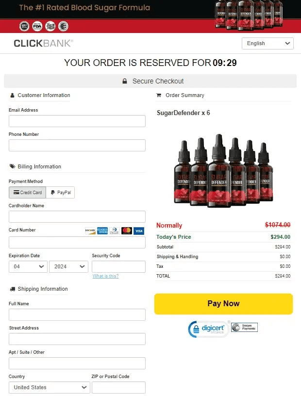 Sugar Defender Official Website Secure Order Page